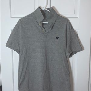 American Eagle Polo Gray XL Tall Blue Logo